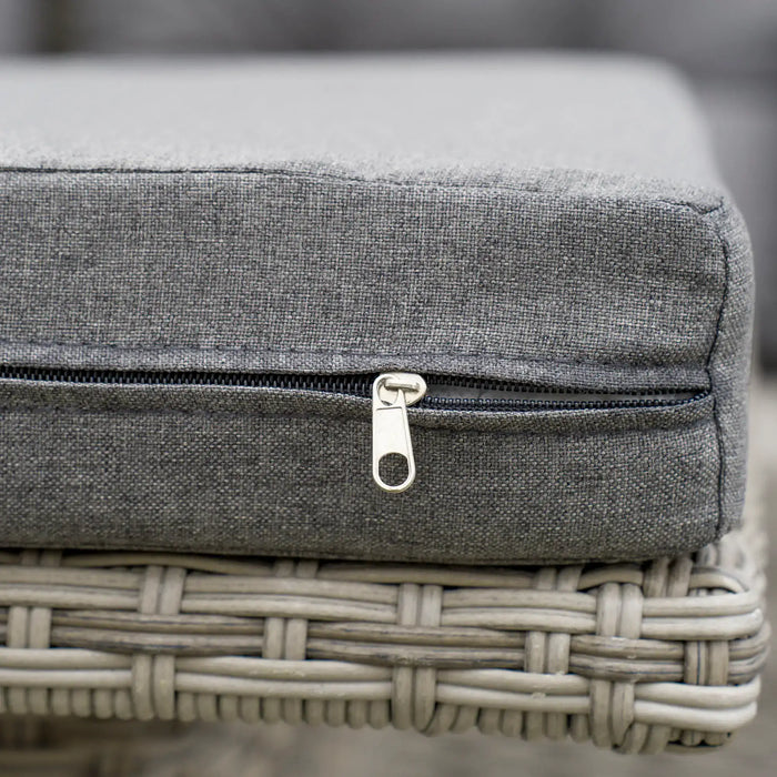 6-Piece Patio Wicker Sectional Conversation Corner Sofa in Grey - Little and Giant Explorers Outsunny