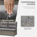 6-Piece Patio Wicker Sectional Conversation Corner Sofa in Grey - Little and Giant Explorers Outsunny