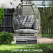 Rattan Egg Chair with Cushions and Pillows in Charcoal Grey - Little and Giant Explorers Outsunny