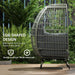 Rattan Egg Chair with Cushions and Pillows in Charcoal Grey - Little and Giant Explorers Outsunny