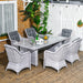 Seven-Piece Rattan Dining Set in Mixed Grey - Little and Giant Explorers Outsunny