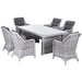 Seven-Piece Rattan Dining Set in Mixed Grey - Little and Giant Explorers Outsunny