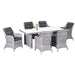 Seven-Piece Rattan Dining Set in Mixed Grey - Little and Giant Explorers Outsunny