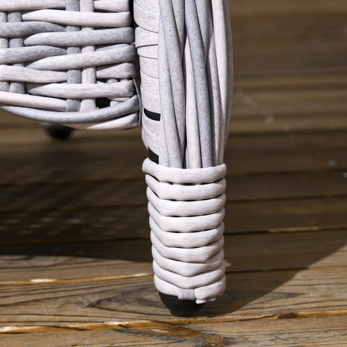 Seven-Piece Rattan Dining Set in Mixed Grey - Little and Giant Explorers Outsunny