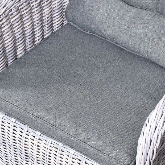 Seven-Piece Rattan Dining Set in Mixed Grey - Little and Giant Explorers Outsunny