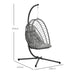 Rattan Hanging Swing Chair – Light Grey | Steel Frame and Thick Cushion OUTSUNNY - Little and Giant Explorers Outsunny