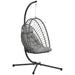 Rattan Hanging Swing Chair – Light Grey | Steel Frame and Thick Cushion OUTSUNNY - Little and Giant Explorers Outsunny