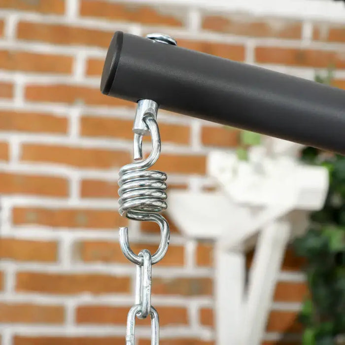 Rattan Hanging Swing Chair – Light Grey | Steel Frame and Thick Cushion OUTSUNNY - Little and Giant Explorers Outsunny