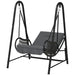 Rattan Hanging Swing Seat with Stand and Seat Cushion in Dark Grey - Little and Giant Explorers Outsunny