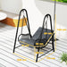 Rattan Hanging Swing Seat with Stand and Seat Cushion in Dark Grey - Little and Giant Explorers Outsunny