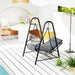 Rattan Hanging Swing Seat with Stand and Seat Cushion in Light Grey - Little and Giant Explorers Outsunny