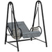 Rattan Hanging Swing Seat with Stand and Seat Cushion in Light Grey - Little and Giant Explorers Outsunny