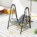 Rattan Hanging Swing Seat with Stand and Seat Cushion in Light Grey - Little and Giant Explorers Outsunny