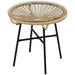 Rattan Side Table with Tempered Glass Tabletop - Little and Giant Explorers Outsunny