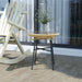 Rattan Side Table with Tempered Glass Tabletop - Little and Giant Explorers Outsunny