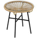 Rattan Side Table with Tempered Glass Tabletop - Little and Giant Explorers Outsunny