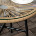 Rattan Side Table with Tempered Glass Tabletop - Little and Giant Explorers Outsunny
