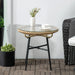Rattan Side Table with Tempered Glass Tabletop - Little and Giant Explorers Outsunny