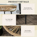 Rattan Side Table with Tempered Glass Tabletop - Little and Giant Explorers Outsunny