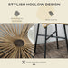 Rattan Side Table with Tempered Glass Tabletop - Little and Giant Explorers Outsunny