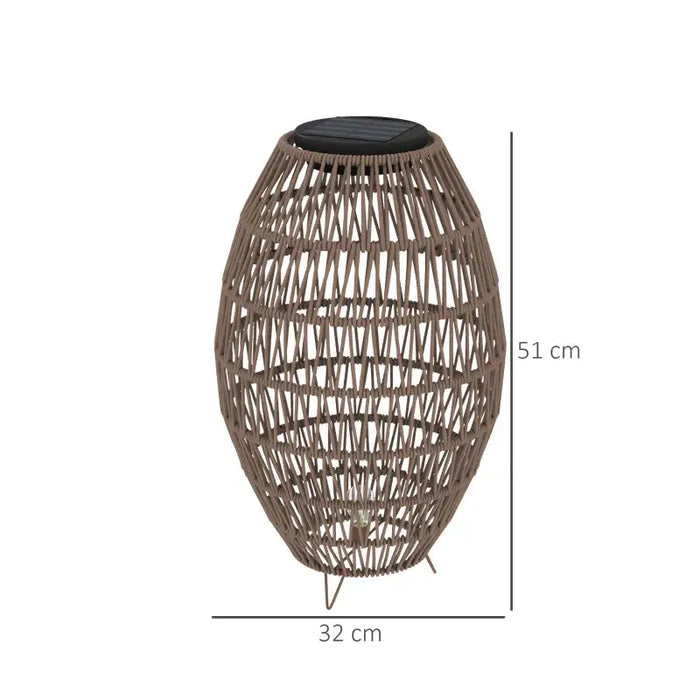 Rattan Solar Outdoor Lamp – Boho Garden Lantern | Cut-Out Design OUTSUNNY - Little and Giant Explorers Outsunny