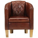 Real Leather Tub Chair – Brown | Solid Mango Wood Frame - Luxurious Armchair VIDAXL - Little and Giant Explorers