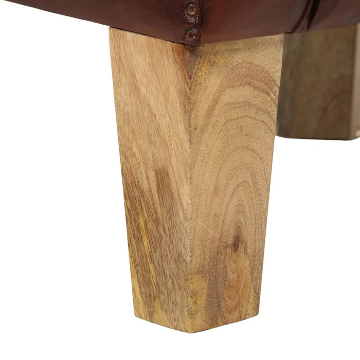Real Leather Tub Chair – Brown | Solid Mango Wood Frame - Luxurious Armchair VIDAXL - Little and Giant Explorers