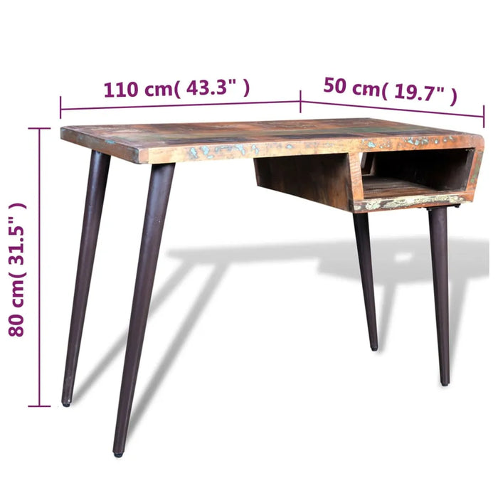 Reclaimed Wood Desk with Iron Legs - Little and Giant Explorers vidaXL