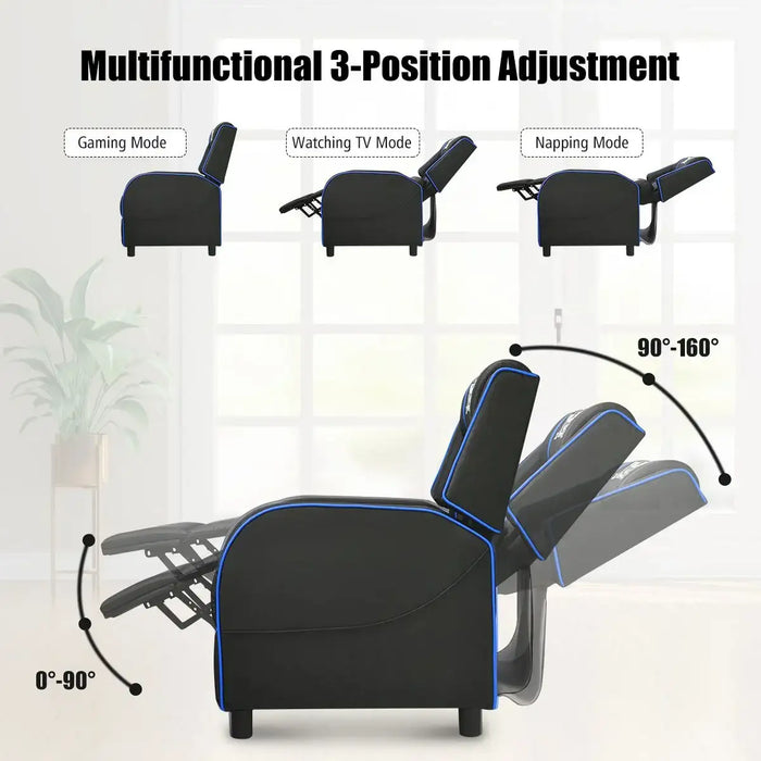 Multifunctional recliner chair with adjustable positions on a white background