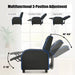 Multifunctional recliner chair with adjustable positions on a white background