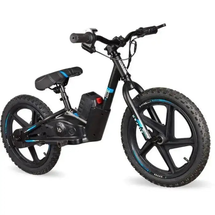 Reconditioned 21V blue electric balance bike for kids with 16-inch wheels, training model