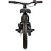 Front view of black 21V electric balance bike for kids with thick tread 16-inch wheel