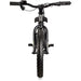 Front view of kids' reconditioned 21V electric balance bike with 16-inch wheels, black frame