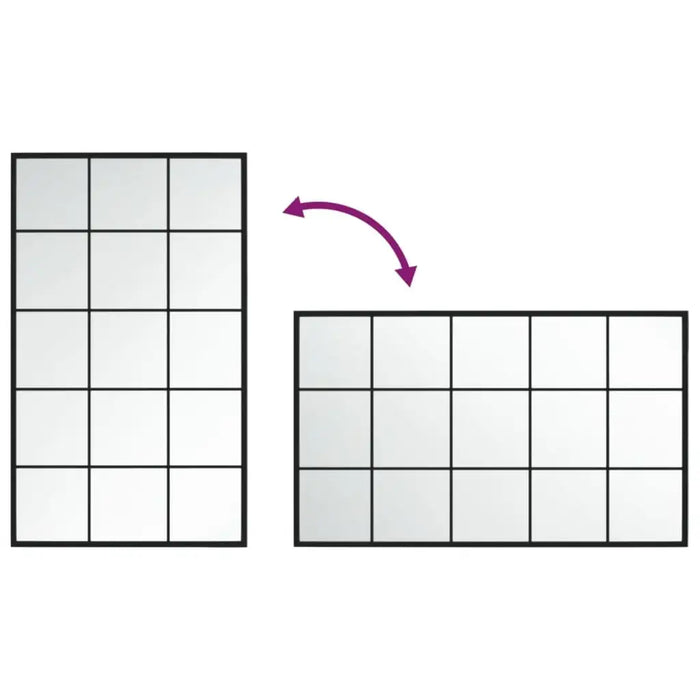 Two grid layouts with a purple arrow indicating rotation.