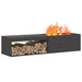 Steel Fire Pit with Log Storage in Black (160 x 45 x 35cm) - Little and Giant Explorers vidaXL