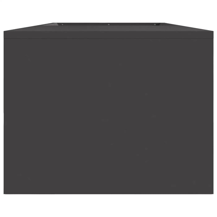 Steel Fire Pit with Log Storage in Black (160 x 45 x 35cm) - Little and Giant Explorers vidaXL