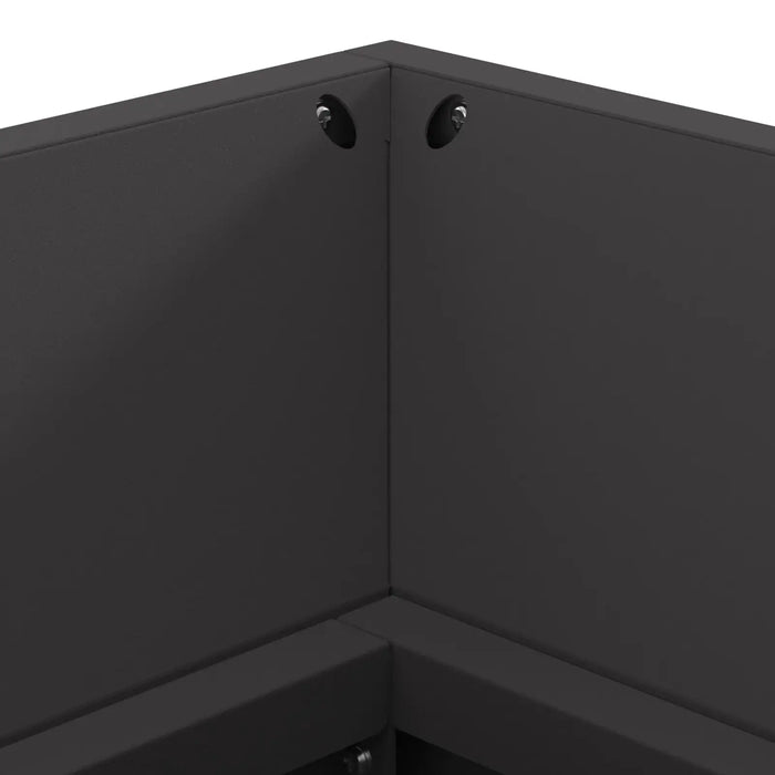 Steel Fire Pit with Log Storage in Black (160 x 45 x 35cm) - Little and Giant Explorers vidaXL