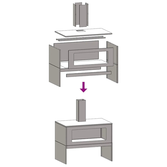 Weathering Steel Fire Pit with Chimney (80 x 50 x 96cm) - Little and Giant Explorers vidaXL
