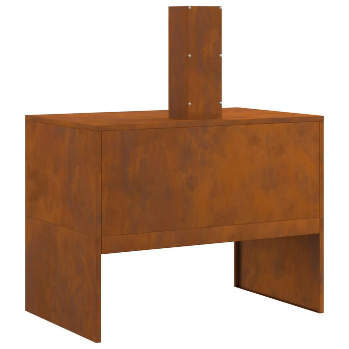 Weathering Steel Fire Pit with Chimney (80 x 50 x 96cm) - Little and Giant Explorers vidaXL