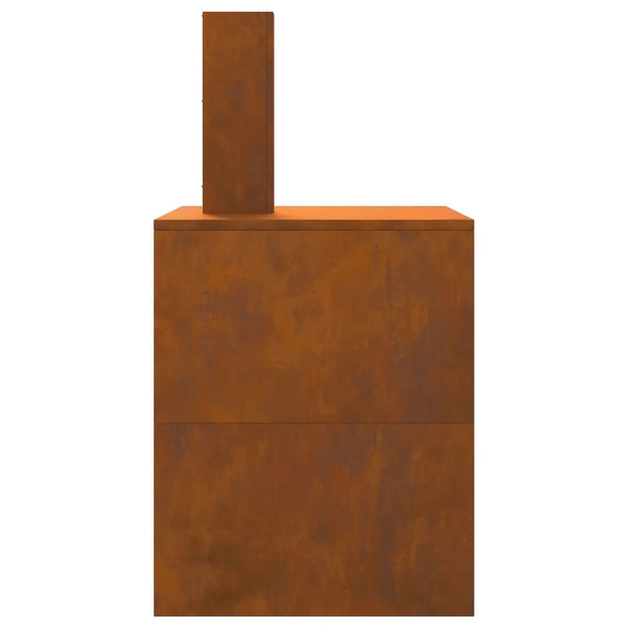 Weathering Steel Fire Pit with Chimney (80 x 50 x 96cm) - Little and Giant Explorers vidaXL