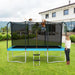 Rectangular Trampoline with Enclosure Net in Blue (430 x 245 x 285cm) - Little and Giant Explorers Costway