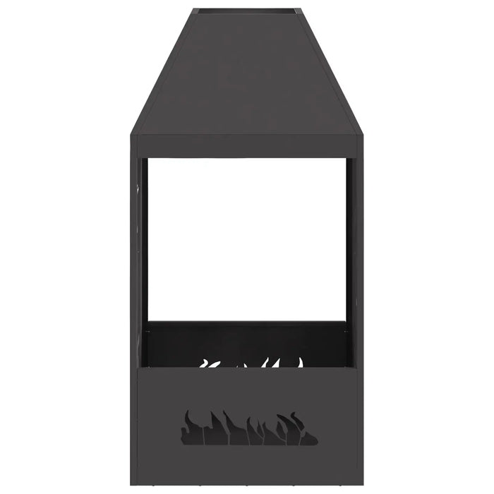 Steel Fire Pit in Black (50 x 50 x 100cm) - Little and Giant Explorers vidaXL