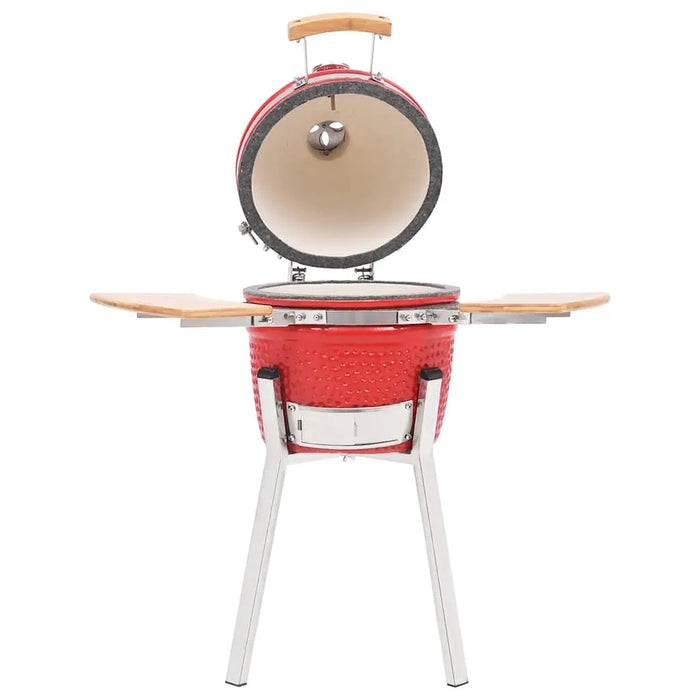 Red Ceramic Kamado Grill – Wood or Charcoal Smoker BBQ | 27cm Cooking Grid VIDAXL - Little and Giant Explorers vidaXL
