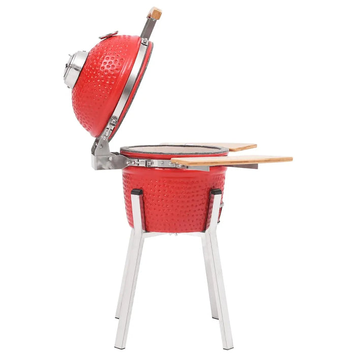 Red Ceramic Kamado Grill – Wood or Charcoal Smoker BBQ | 27cm Cooking Grid VIDAXL - Little and Giant Explorers vidaXL
