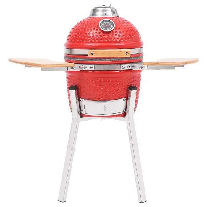 Red Ceramic Kamado Grill – Wood or Charcoal Smoker BBQ | 27cm Cooking Grid VIDAXL - Little and Giant Explorers vidaXL