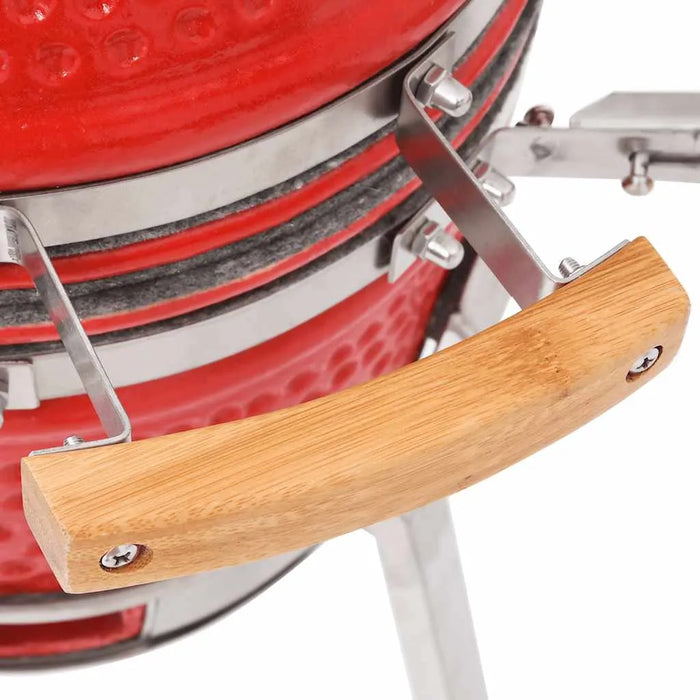 Red Ceramic Kamado Grill – Wood or Charcoal Smoker BBQ | 27cm Cooking Grid VIDAXL - Little and Giant Explorers vidaXL