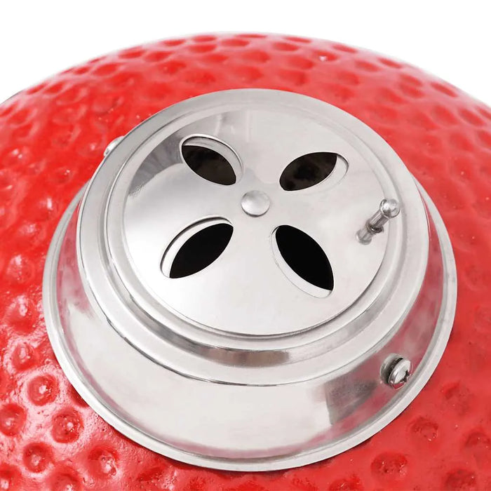 Red Ceramic Kamado Grill – Wood or Charcoal Smoker BBQ | 27cm Cooking Grid VIDAXL - Little and Giant Explorers vidaXL