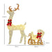 170 LED Light Reindeer and Sleigh - Little and Giant Explorers Outsunny