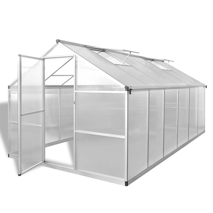 Reinforced Aluminium Greenhouse with Base Frame 9.025m² - Little and Giant Explorers vidaXL