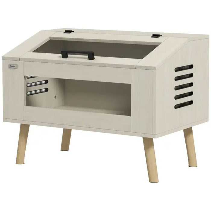 Reptile Box – 111L Oak Tone Terrarium | Glass Vivarium with Vents and Heating Pad Space PAWHUT - Little and Giant Explorers PawHut